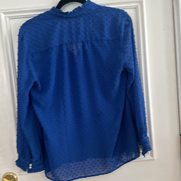 J. Crew 3/4 Sleeve Blue Blouse - Picture 4 of 4